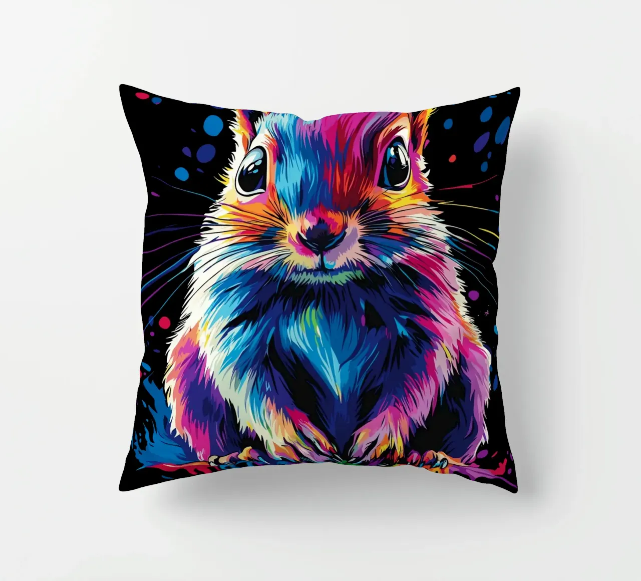 Colourful squirrel with colour gradient effect decorative cushion by pixelbull - medieval art and more