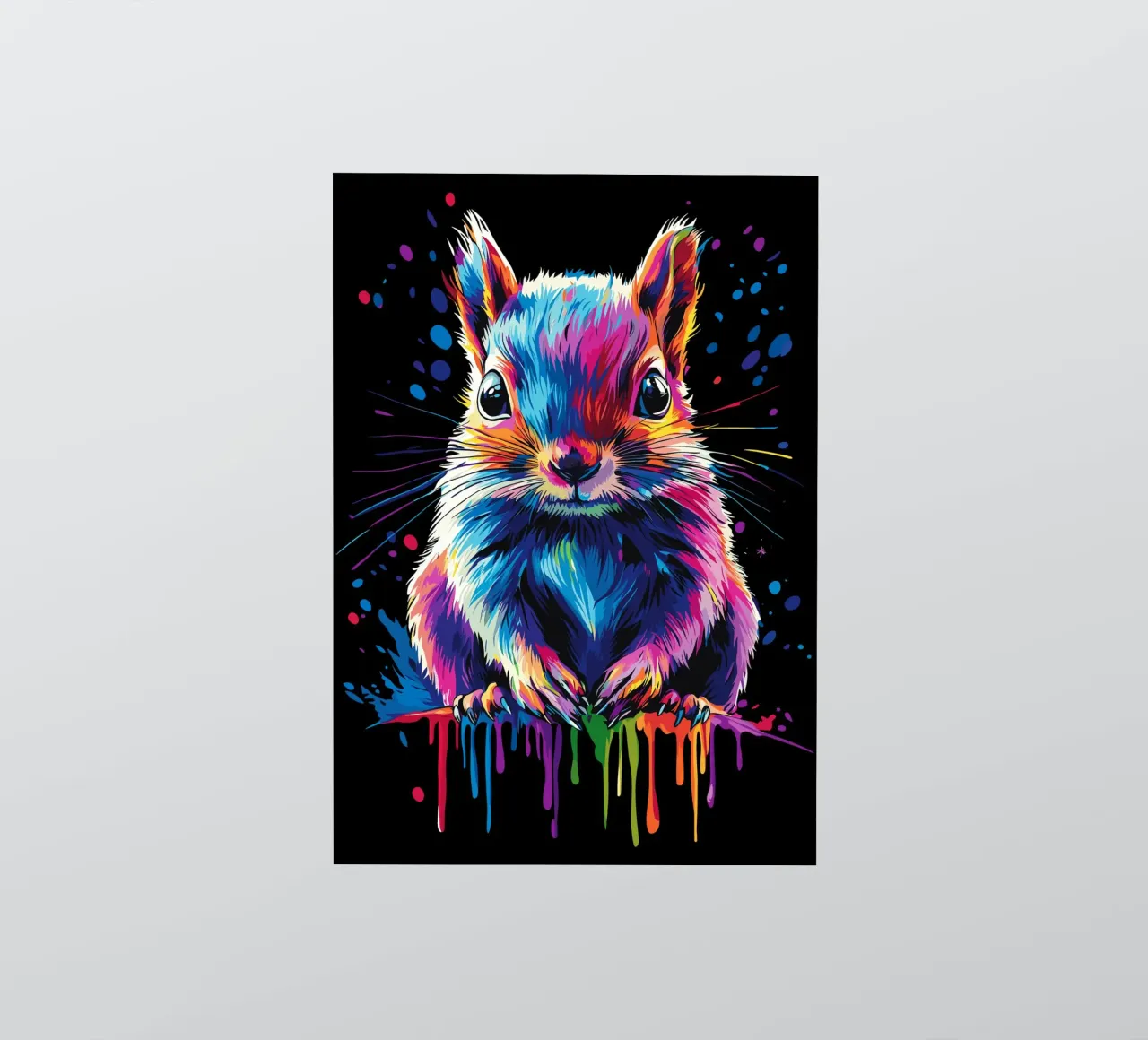 Colourful squirrel with colour gradient effect sticker by pixelbull - medieval art and more