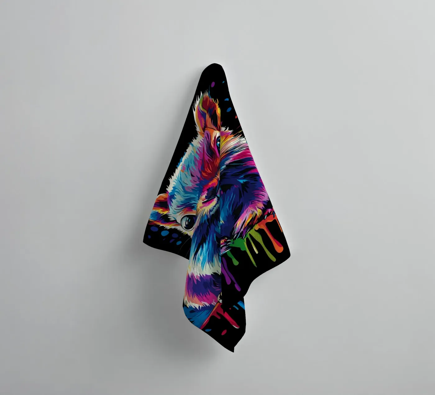 Colourful squirrel with colour gradient effect towel by pixelbull - medieval art and more