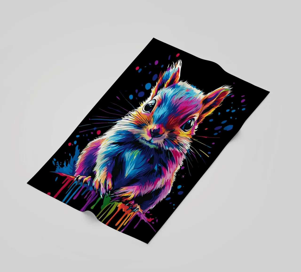 Colourful squirrel with colour gradient effect beach towel by pixelbull - medieval art and more