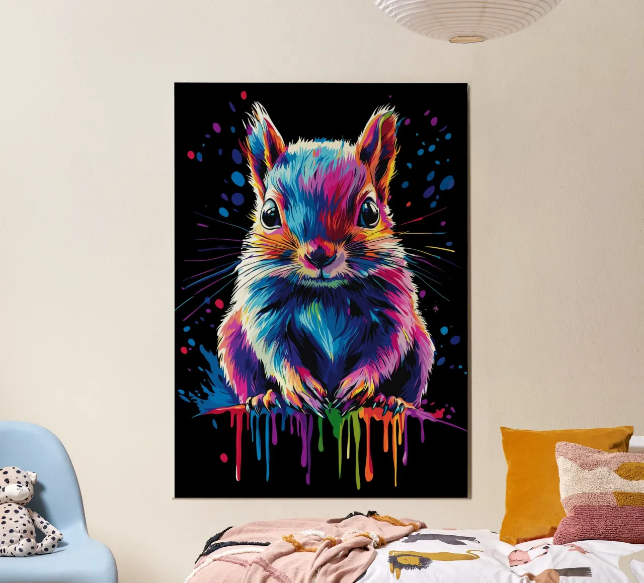 Colourful squirrel with colour gradient effect alu-dibond by pixelbull - medieval art and more