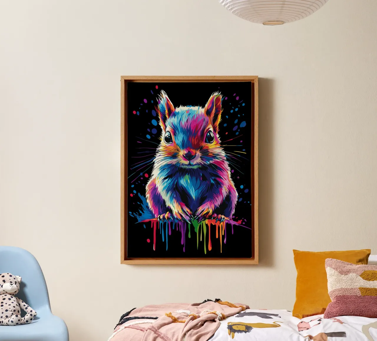 Scoiattolo colorato con effetto sfumato di colore tela da pixelbull - medieval art and more
