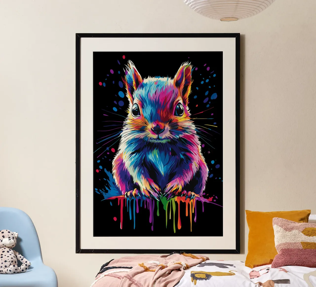 Colourful squirrel with colour gradient effect hahnemühle by pixelbull - medieval art and more