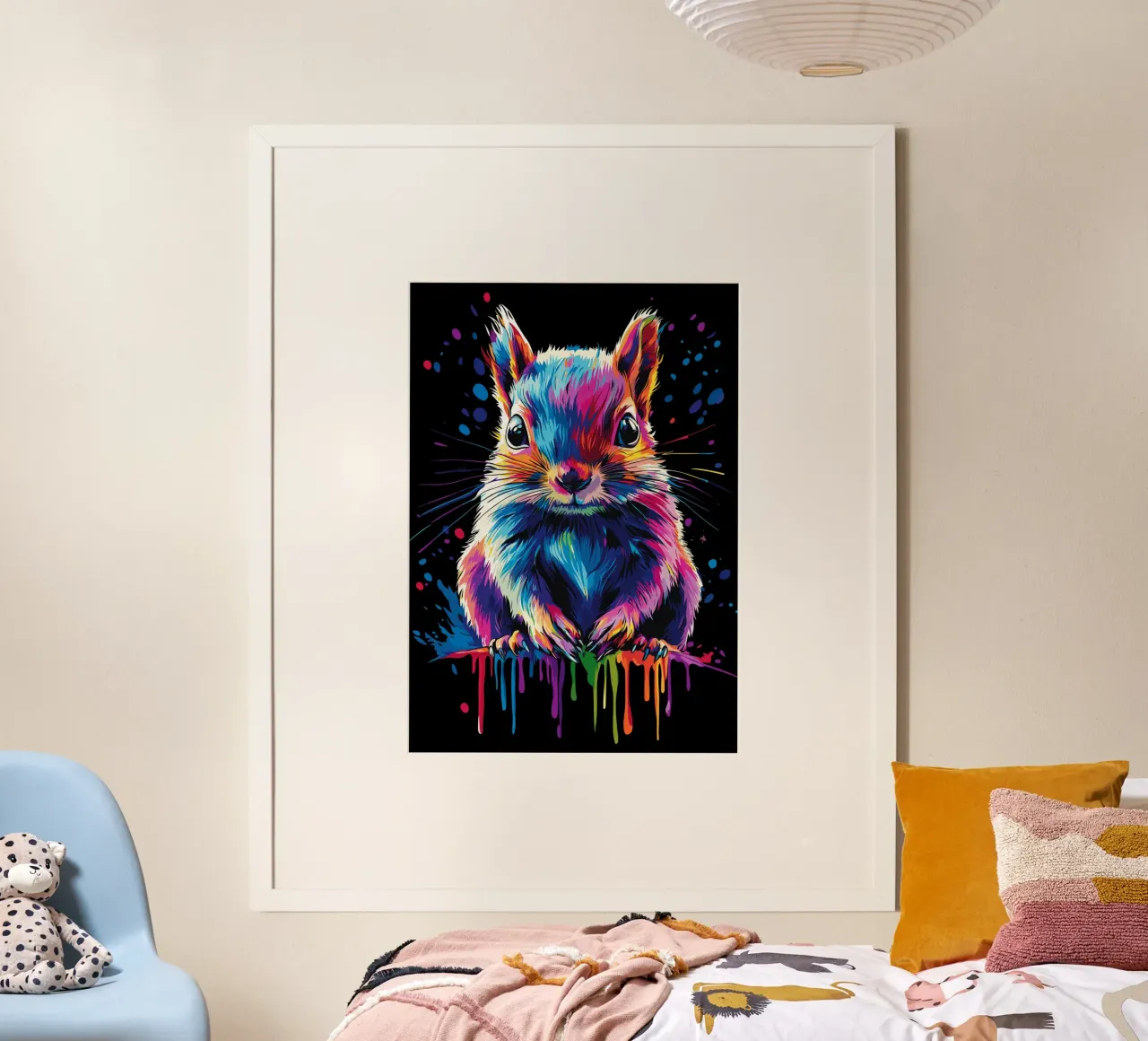 Colourful squirrel with colour gradient effect hahnemühle by pixelbull - medieval art and more