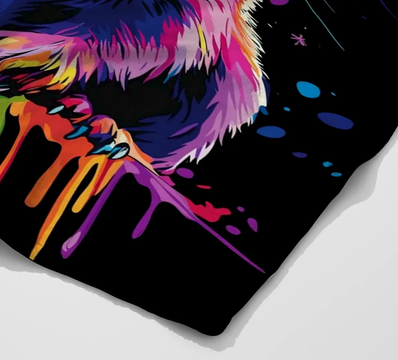 Colourful squirrel with colour gradient effect fleece blanket by pixelbull - medieval art and more