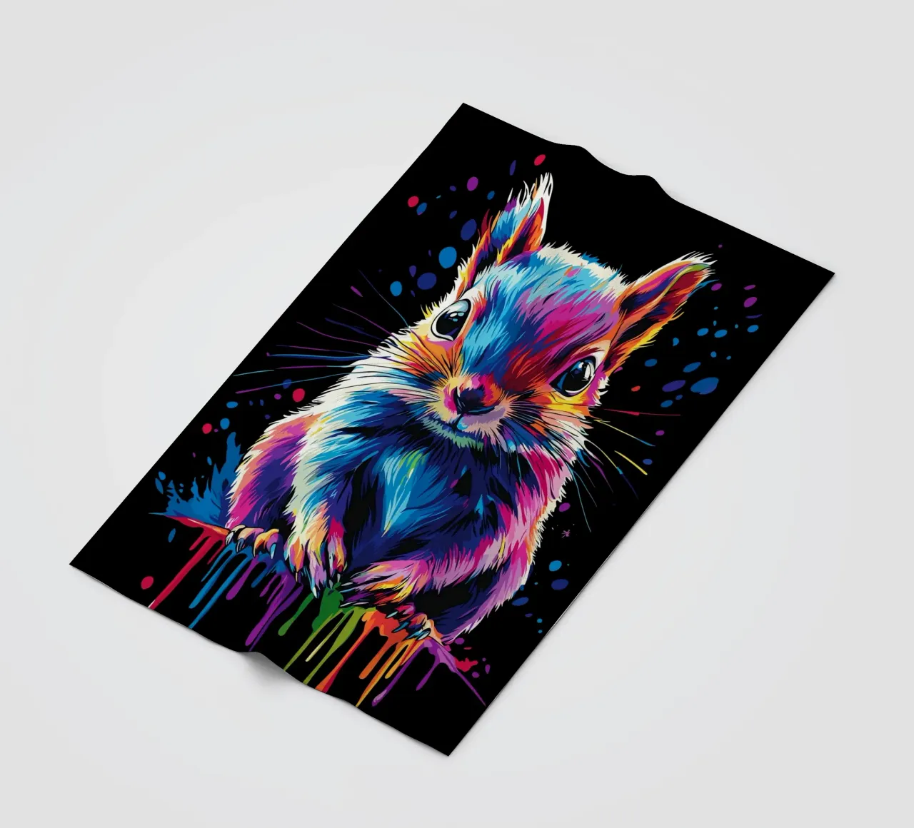 Colourful squirrel with colour gradient effect fleece blanket by pixelbull - medieval art and more
