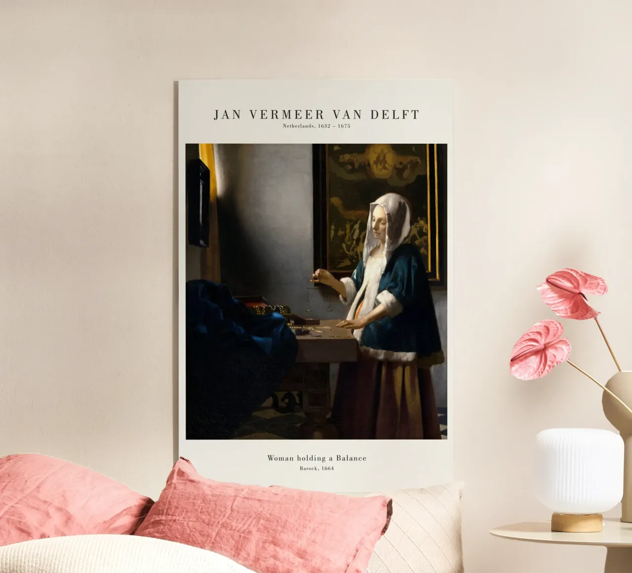 Jan Vermeer - Donna con bilancia plexiglass da Old Masters
