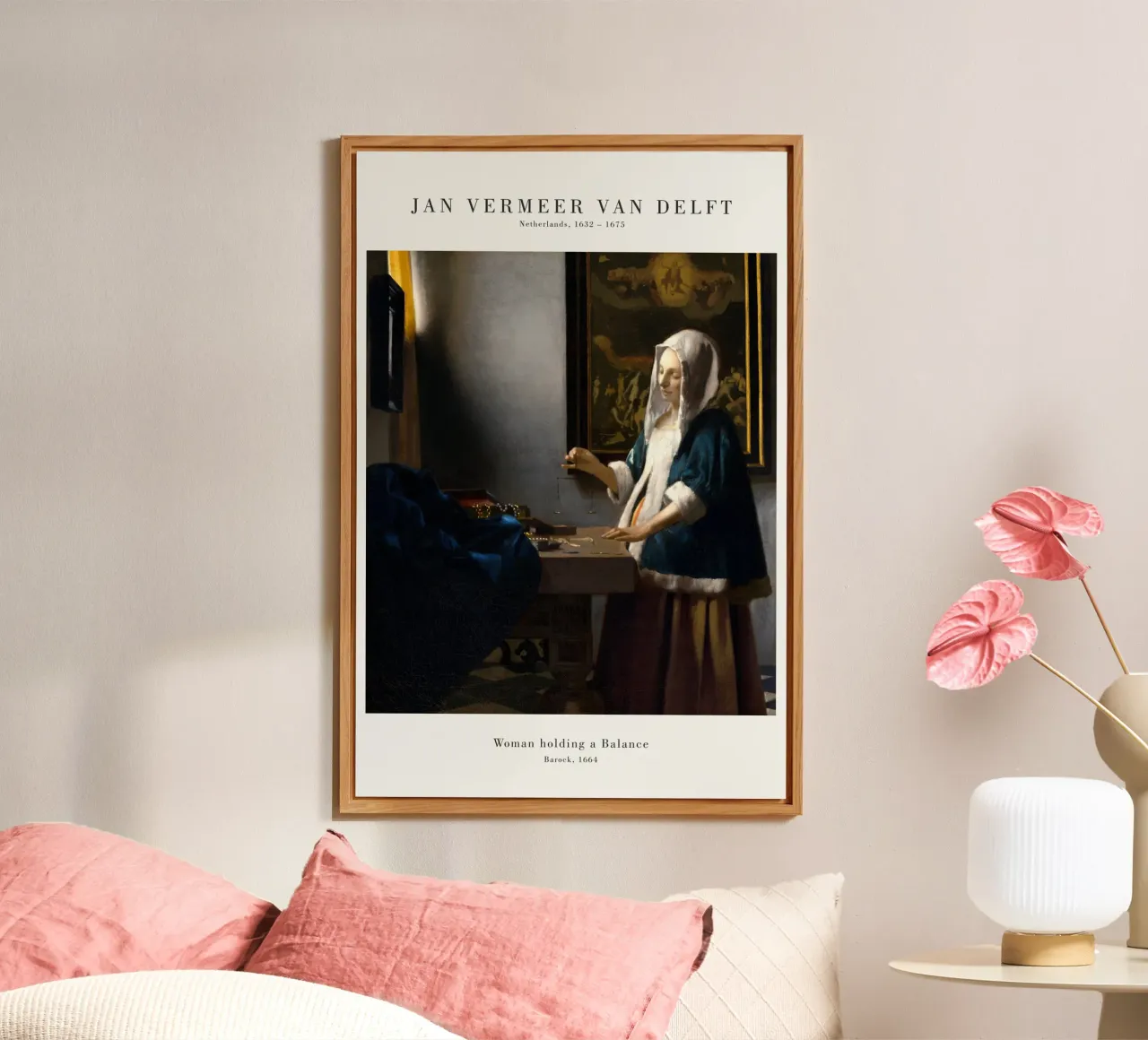 Jan Vermeer - Donna con bilancia alluminio dibond da Old Masters