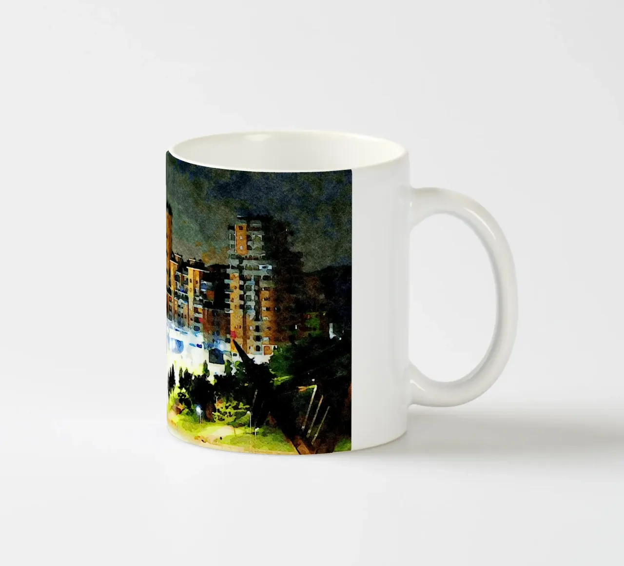 Torino di notte tazza in ceramica da Massimo Frascogna