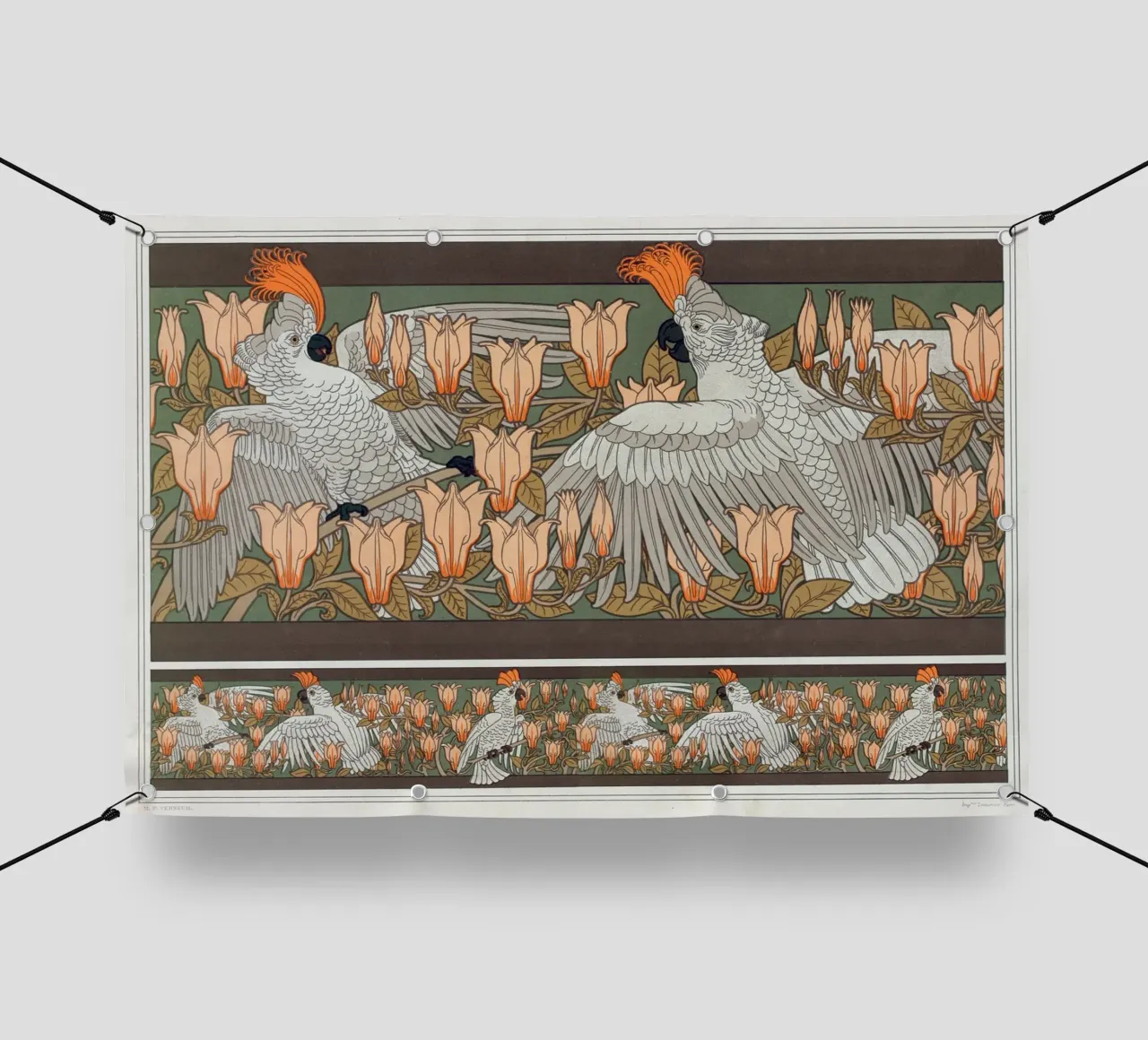 Maurice Pillard - Verneuil Cacatoës e magnolia telo in pvc da Old Masters