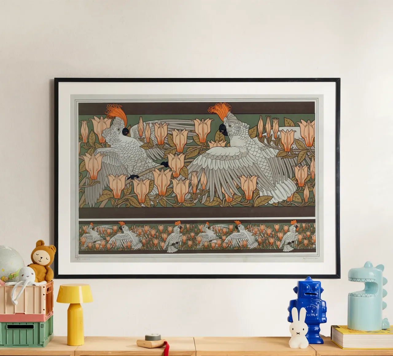 Maurice Pillard - Verneuil Cacatoës en magnolia poster met aluminium frame van Old Masters