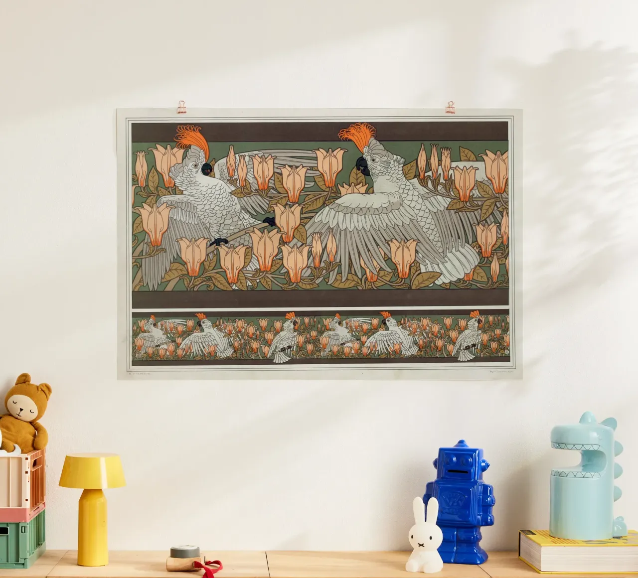 Maurice Pillard - Verneuil Cacatoës en magnolia poster met aluminium frame van Old Masters
