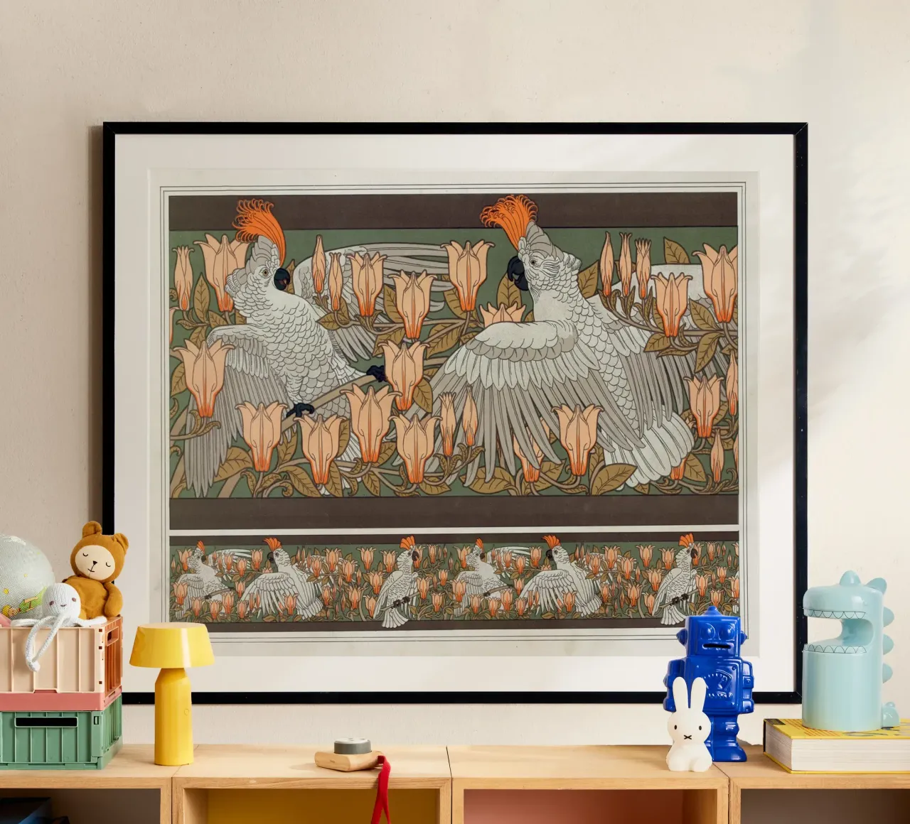 Maurice Pillard - Verneuil Cacatoës en magnolia poster met aluminium frame van Old Masters