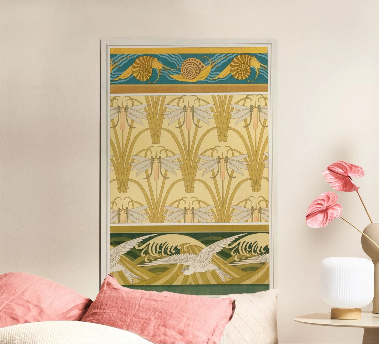 Maurice Pillard Verneuil - Escargots Libellule et Mouettes poster de Old Masters