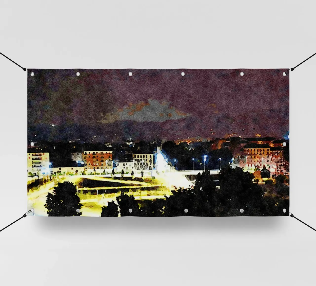 Torino di notte telo in pvc da Massimo Frascogna