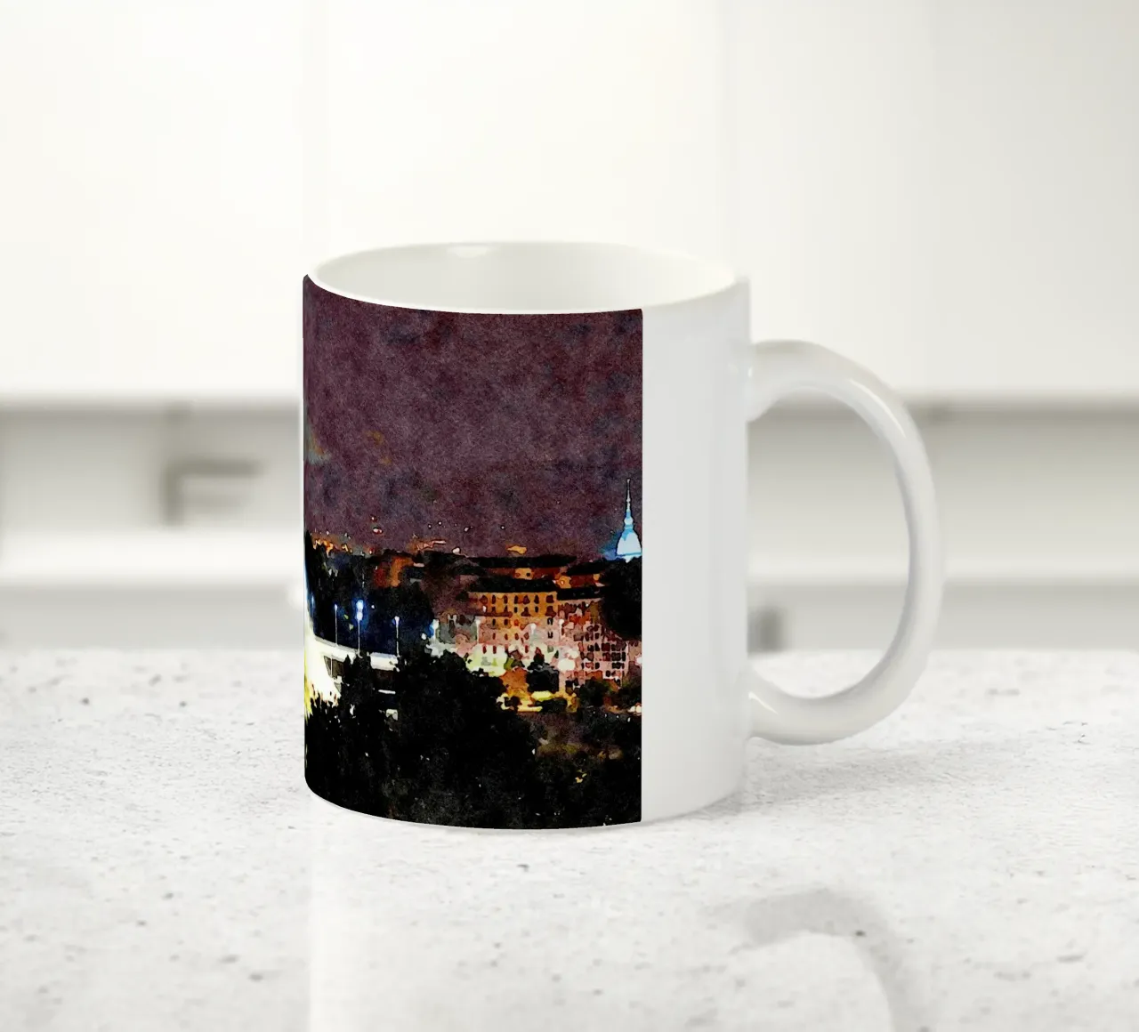 Torino di notte tazza in ceramica da Massimo Frascogna