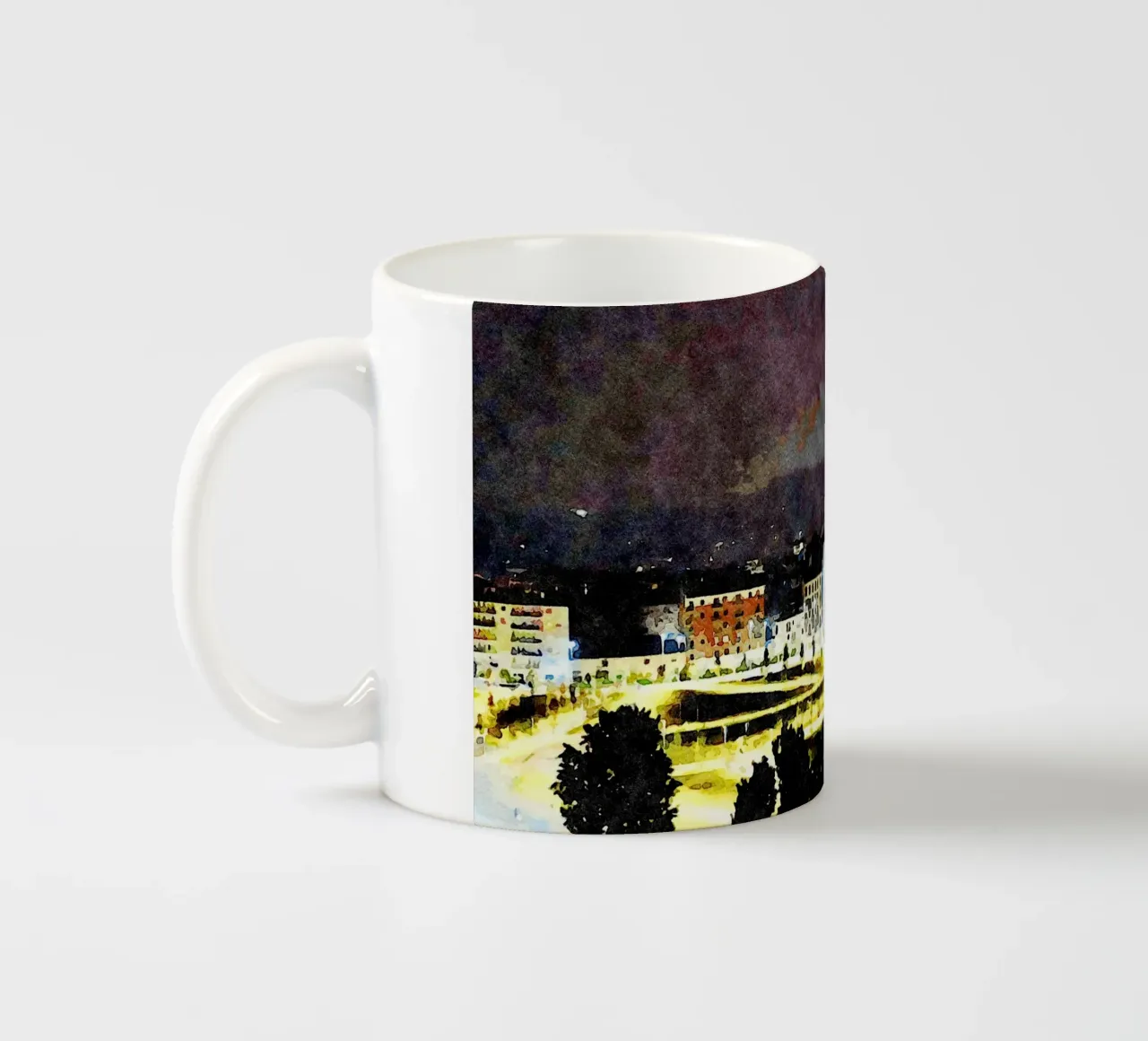 Torino di notte tazza in ceramica da Massimo Frascogna
