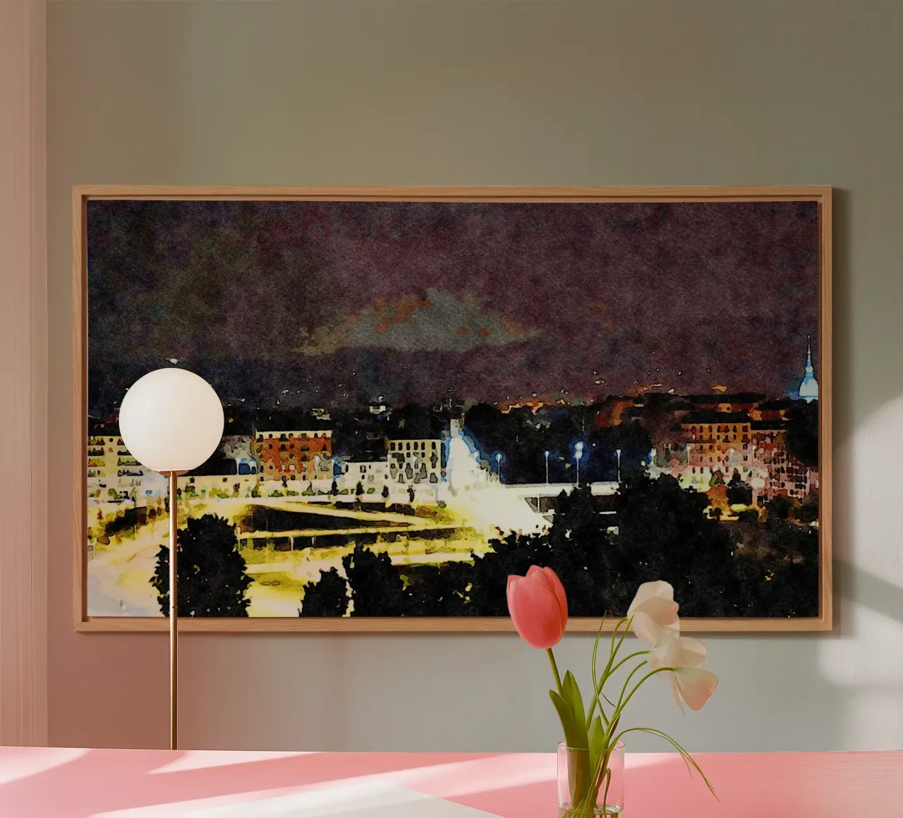 Torino di notte alluminio dibond da Massimo Frascogna