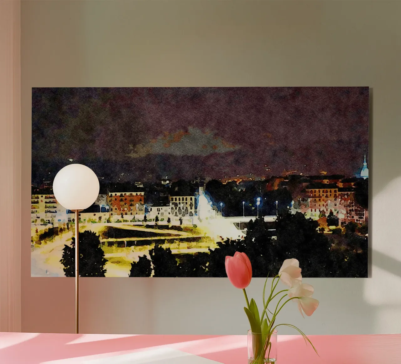 Torino di notte alluminio dibond da Massimo Frascogna
