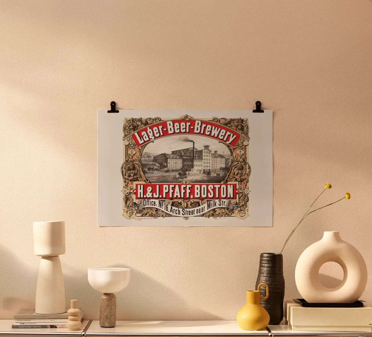 Poster d'epoca - Birra lager Pfaff Brewery poster con telaio in alluminio da Old Masters