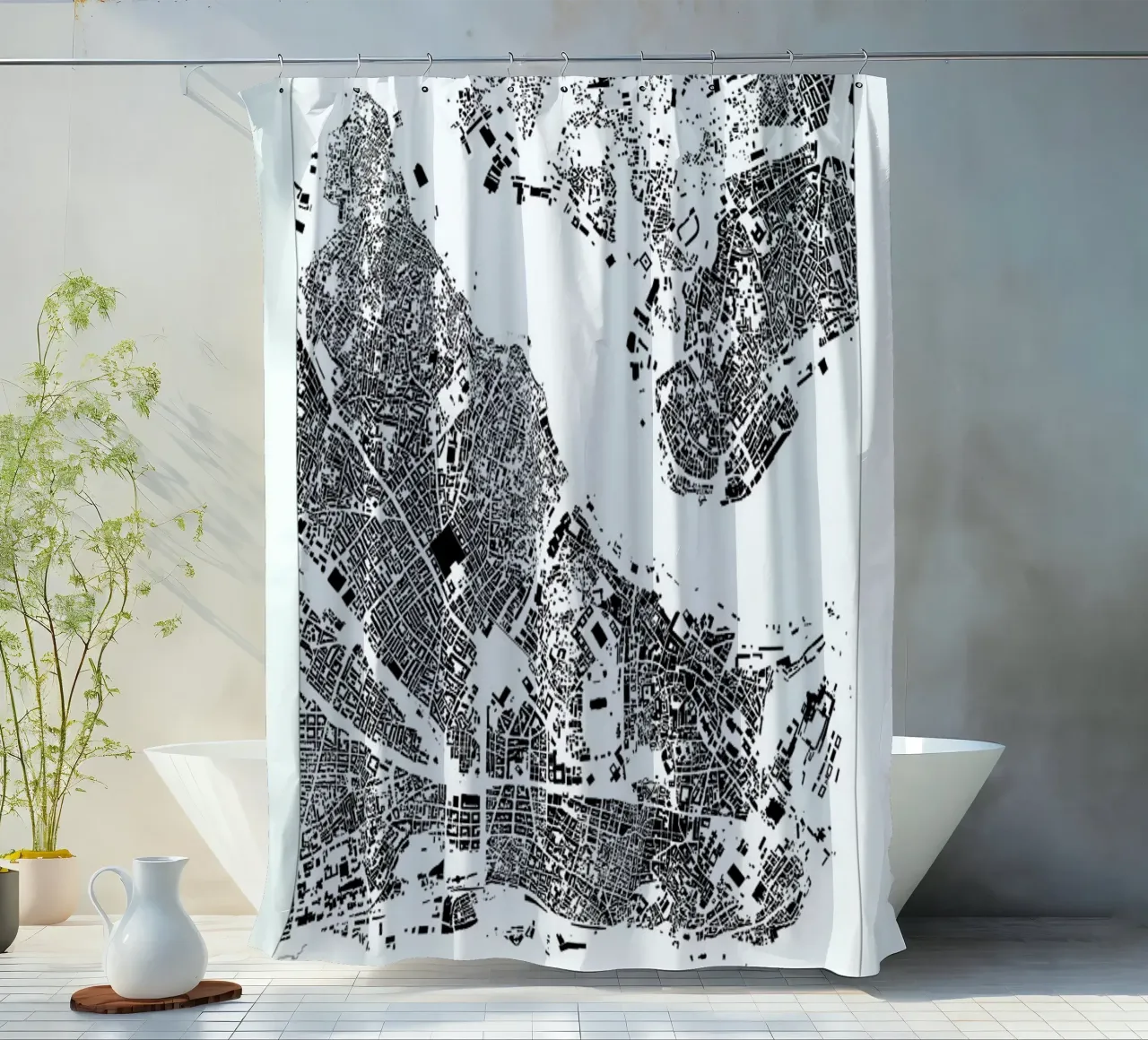 Istanbul shower curtain by The Cartography Collection