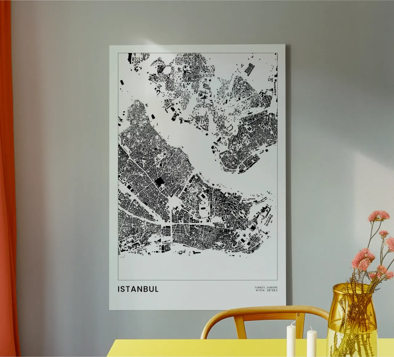 Istanbul canvas by The Cartography Collection