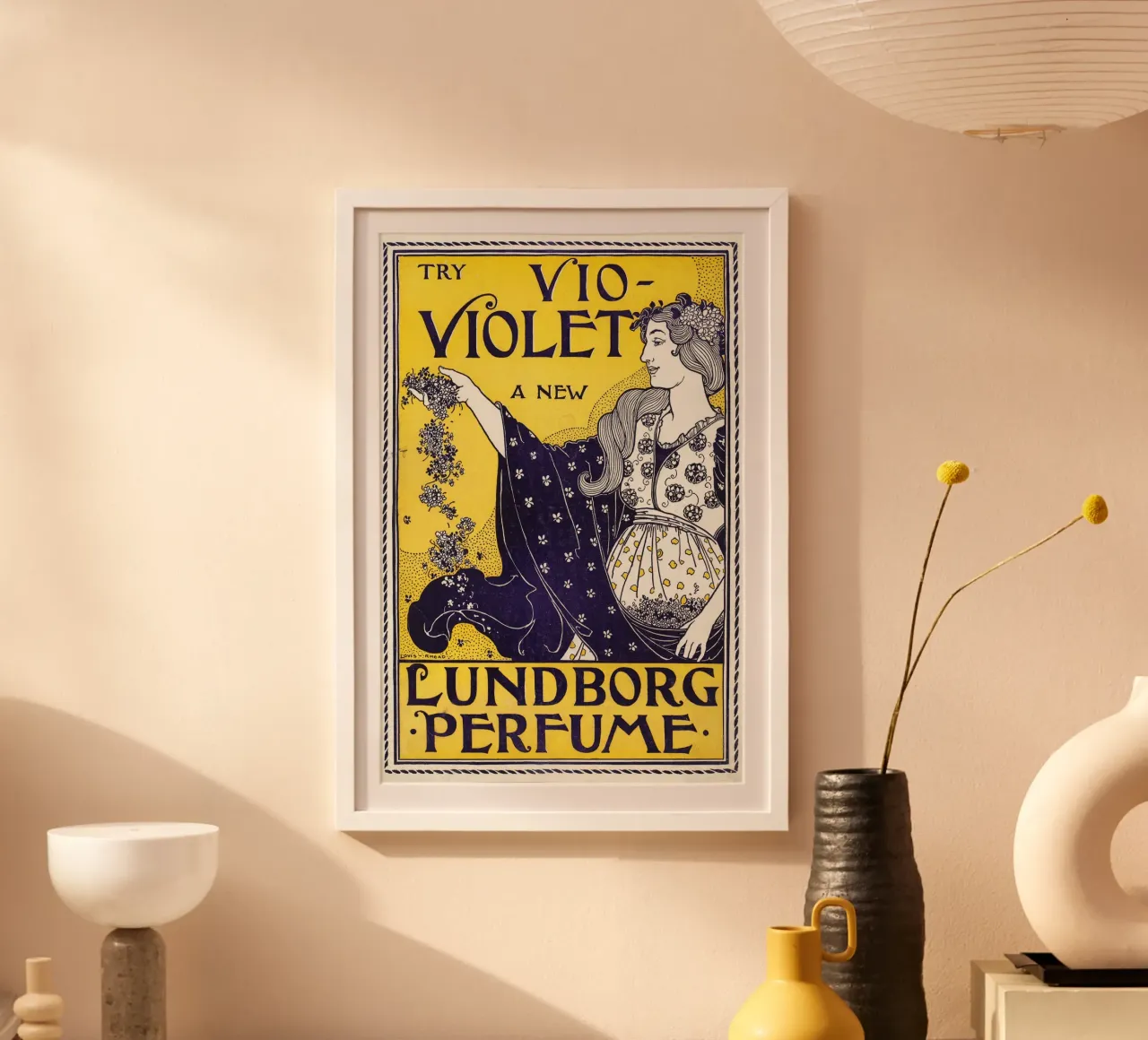 Poster d'epoca - Profumo Lundborg poster con telaio in legno da Old Masters