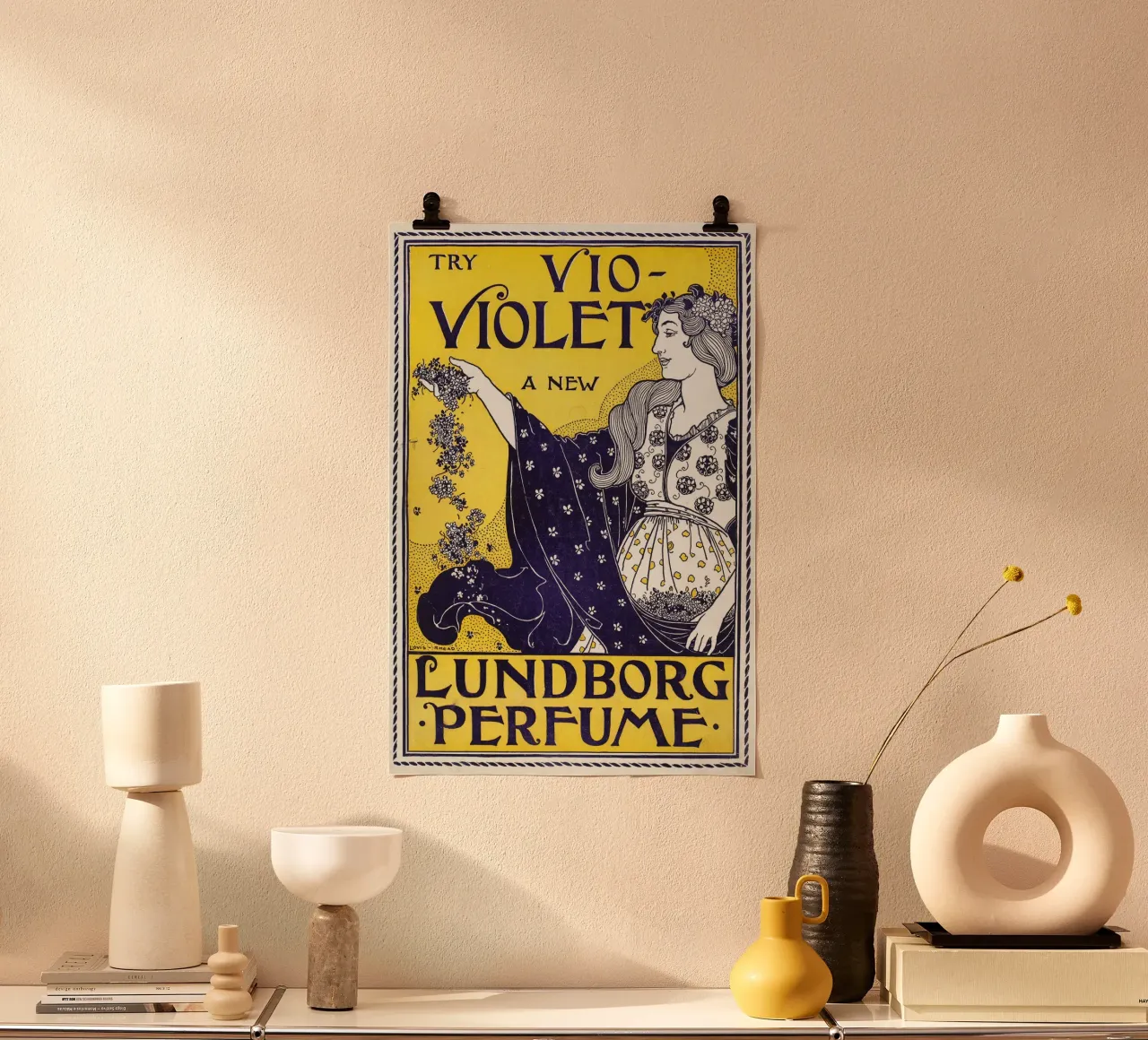 Poster d'epoca - Profumo Lundborg poster con telaio in legno da Old Masters