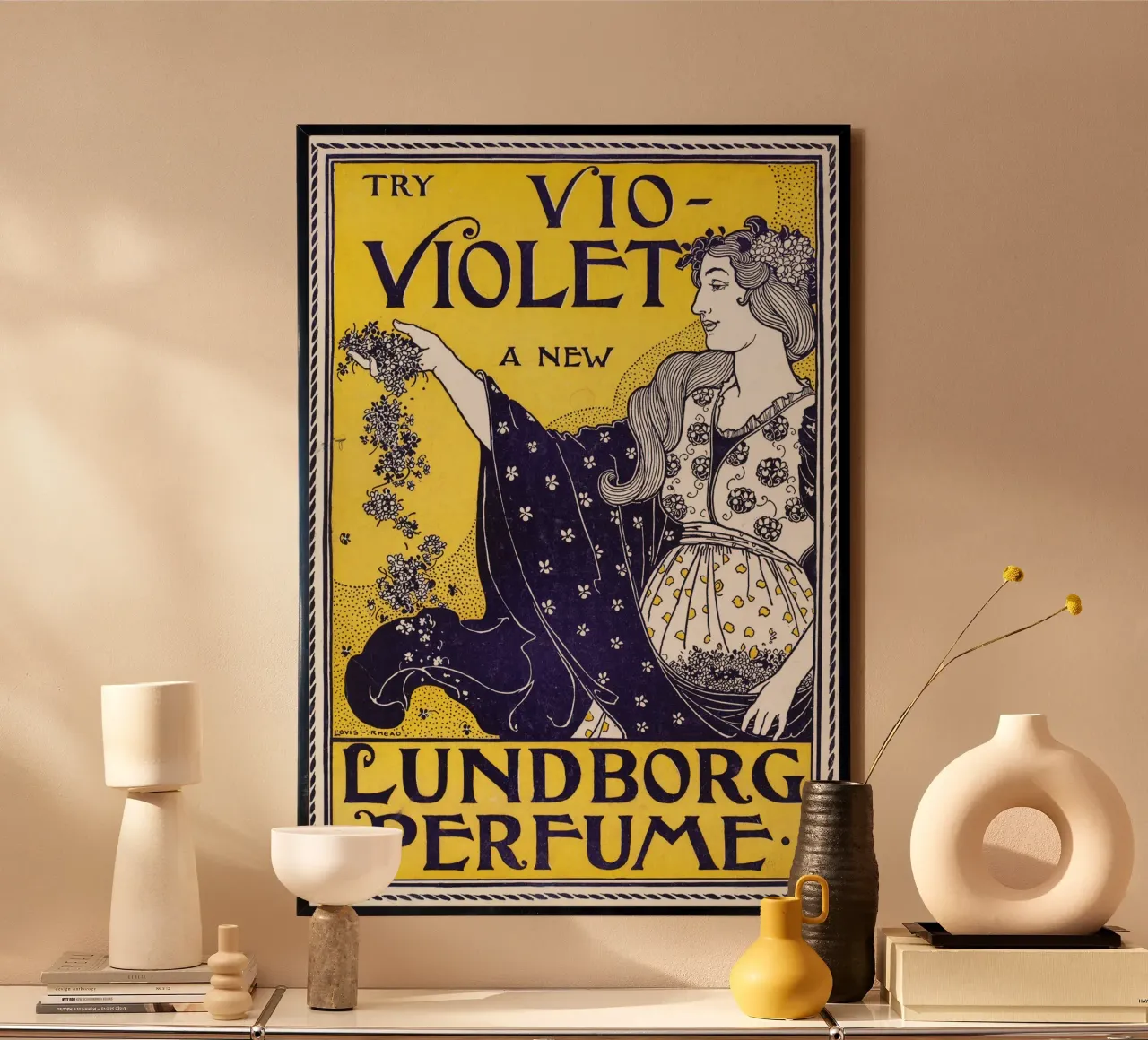 Poster d'epoca - Profumo Lundborg poster con telaio in legno da Old Masters
