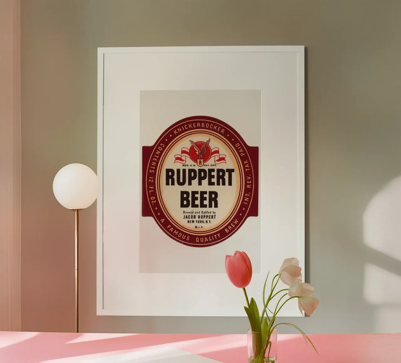 Poster d'epoca - Etichetta della birra Ruppert poster con telaio in plastica da Old Masters