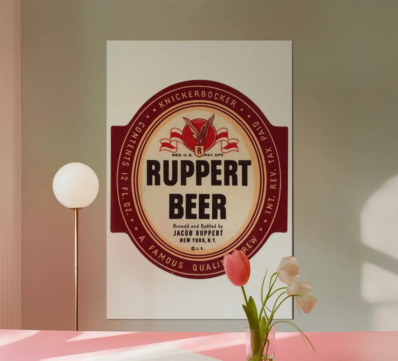 Poster d'epoca - Etichetta della birra Ruppert poster con telaio in plastica da Old Masters