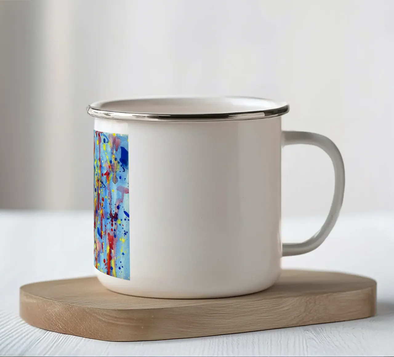 Schizzi ad acquerello tazza in smalto da Massimo Frascogna