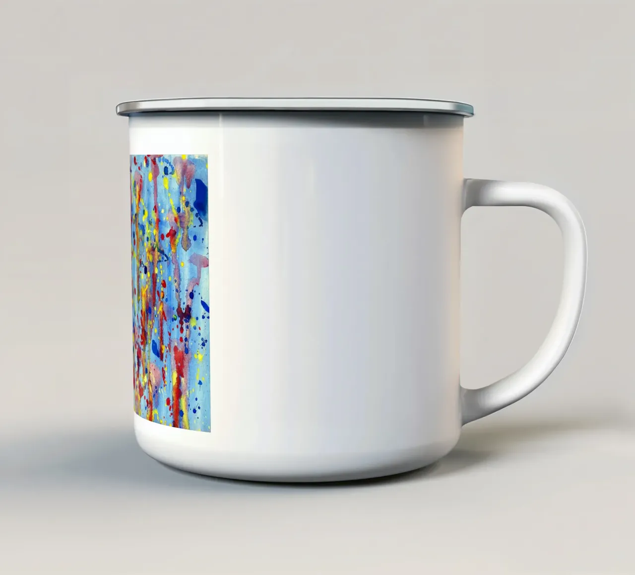 Schizzi ad acquerello tazza in smalto da Massimo Frascogna
