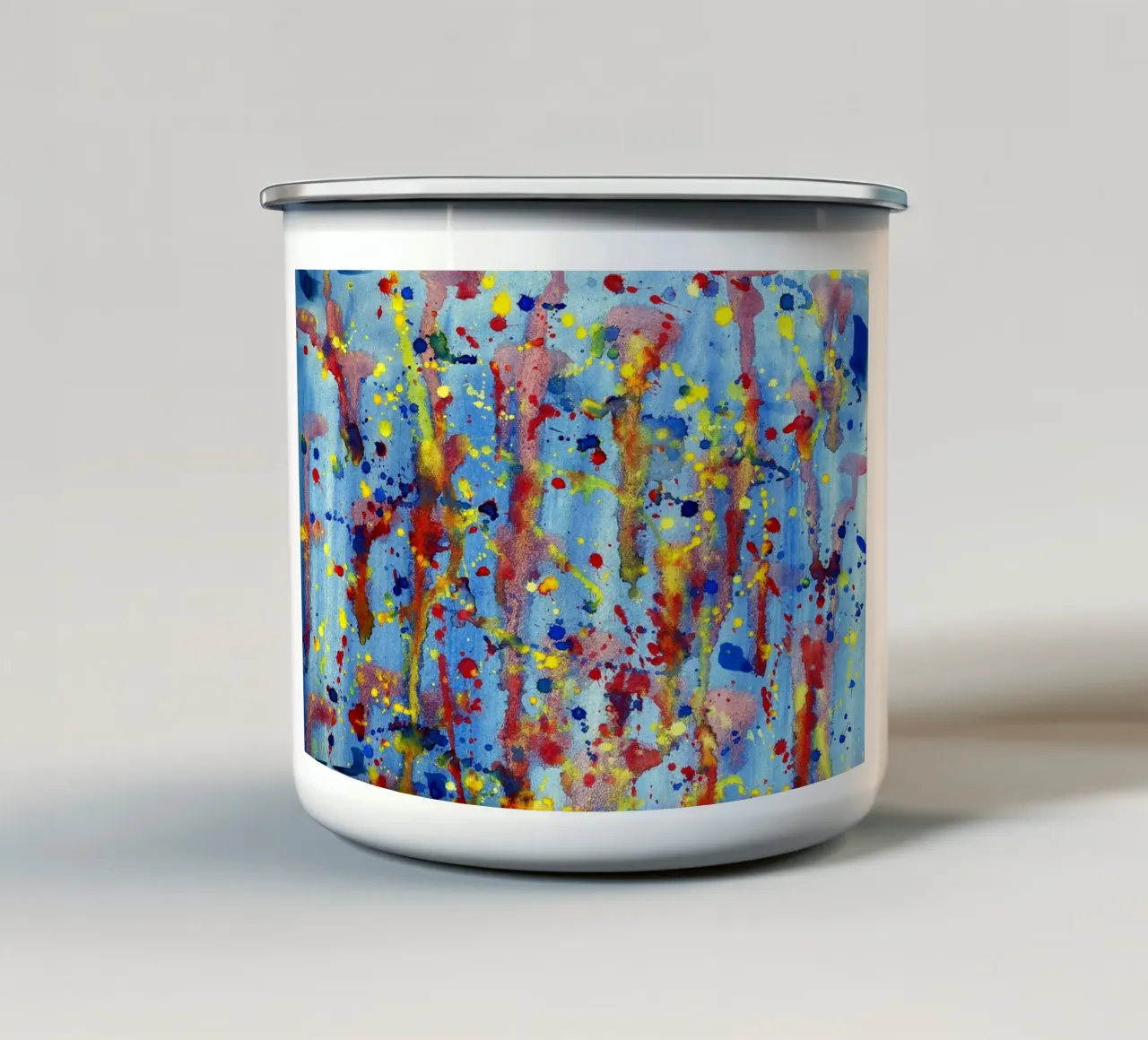 Schizzi ad acquerello tazza in smalto da Massimo Frascogna