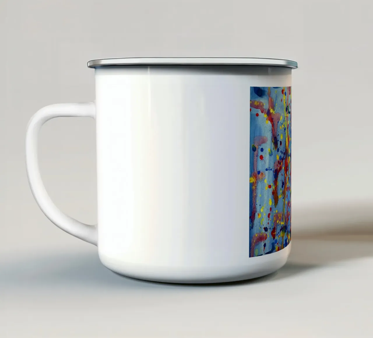 Schizzi ad acquerello tazza in smalto da Massimo Frascogna