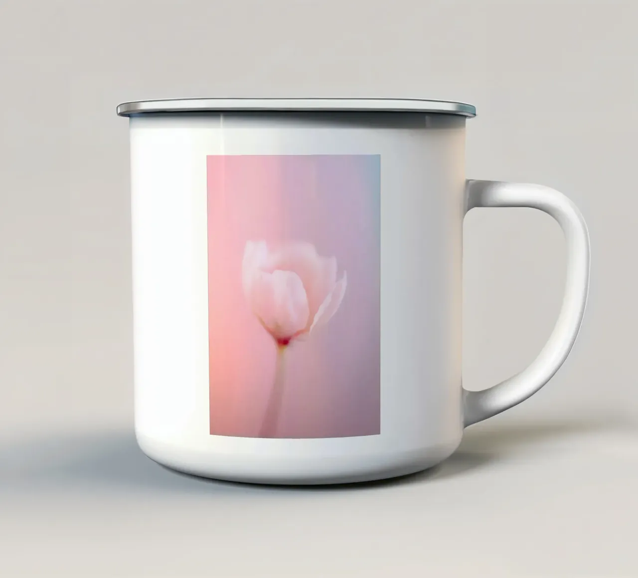 Fiore rosa tazza in smalto da Moon  Bloom