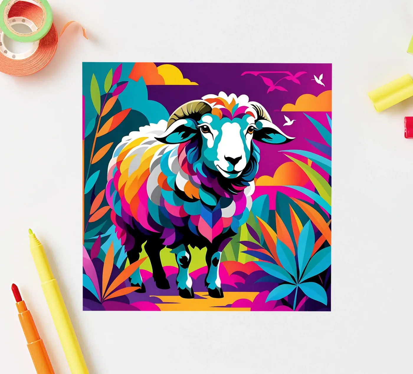 Pecora_Stile_E_2 adesivo da Tierisch bunt by LK