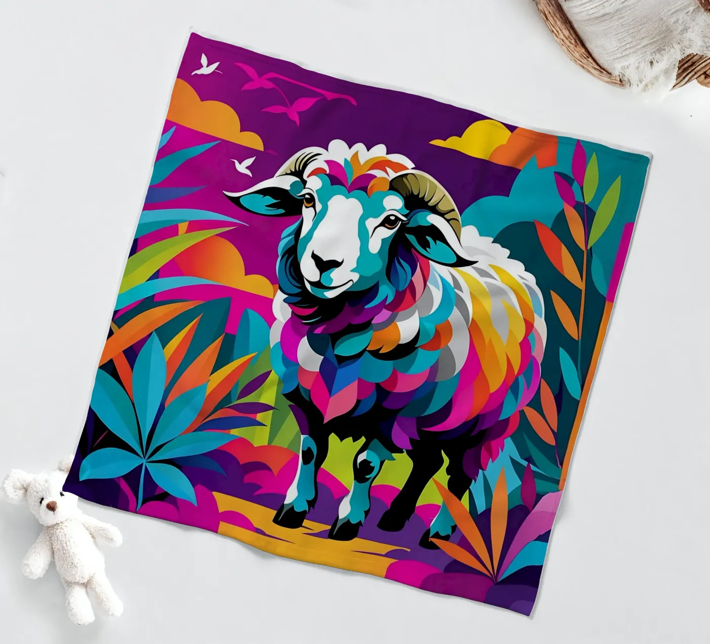 Sheep_Style_E_2 Fleecedecke von Tierisch bunt by LK