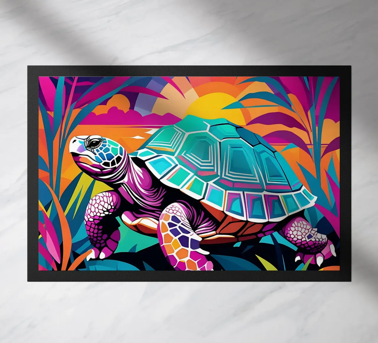 Turtle_style_E_1 doormat by Tierisch bunt by LK