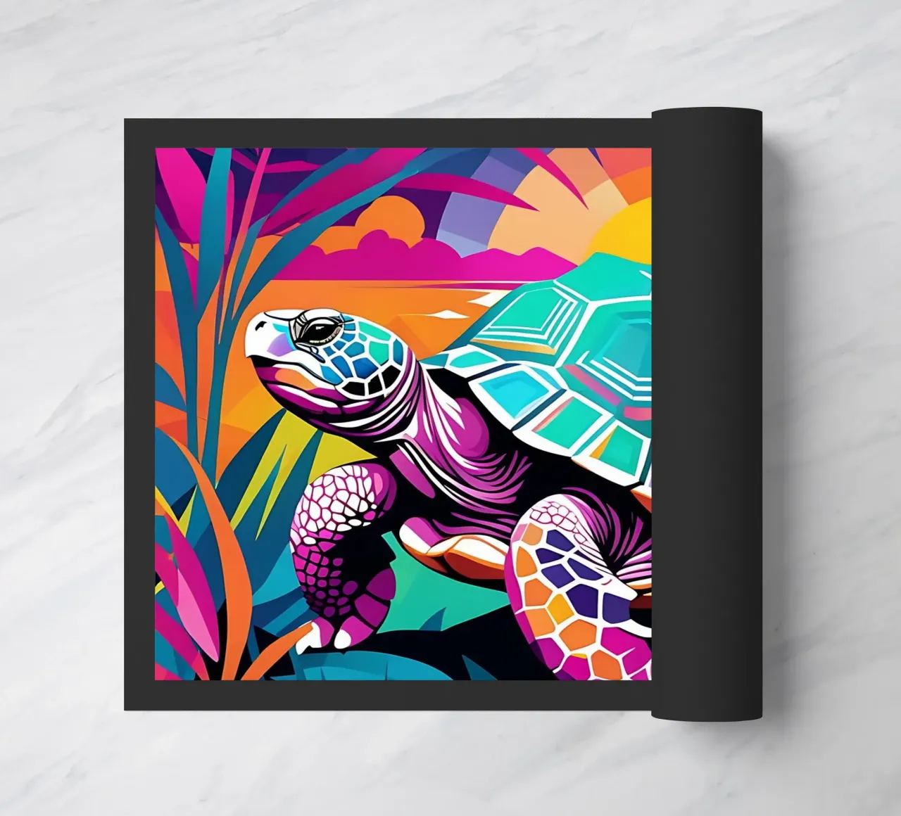 Turtle_style_E_1 doormat by Tierisch bunt by LK
