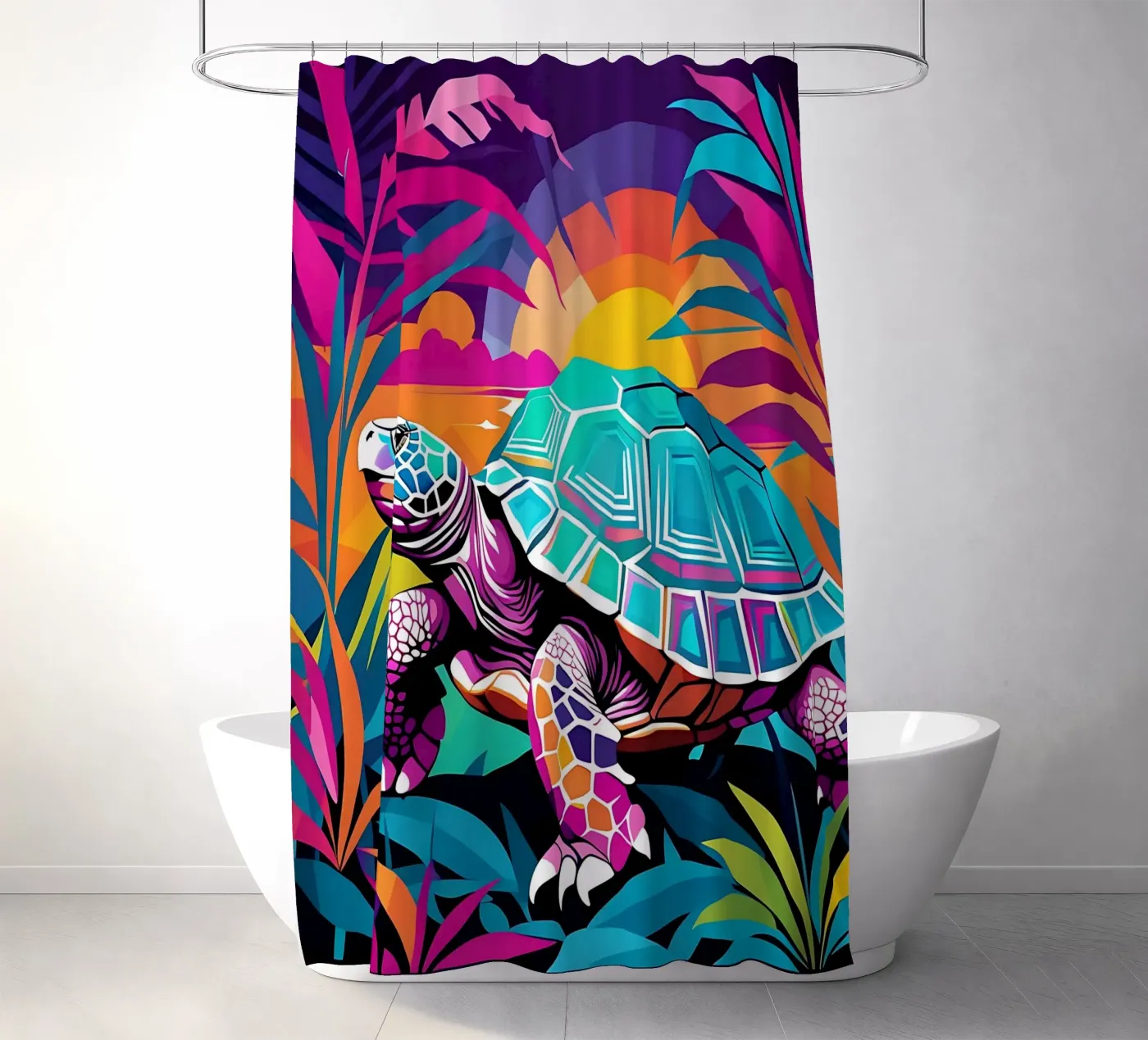 Turtle_style_E_1 Duschvorhang von Tierisch bunt by LK