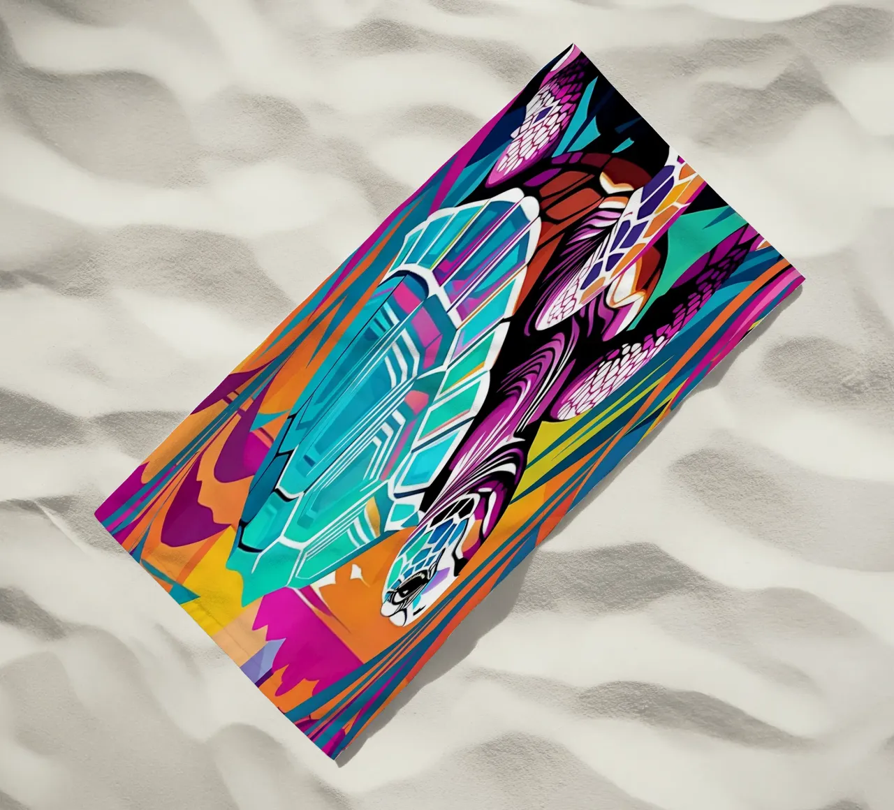 Turtle_style_E_1 beach towel by Tierisch bunt by LK