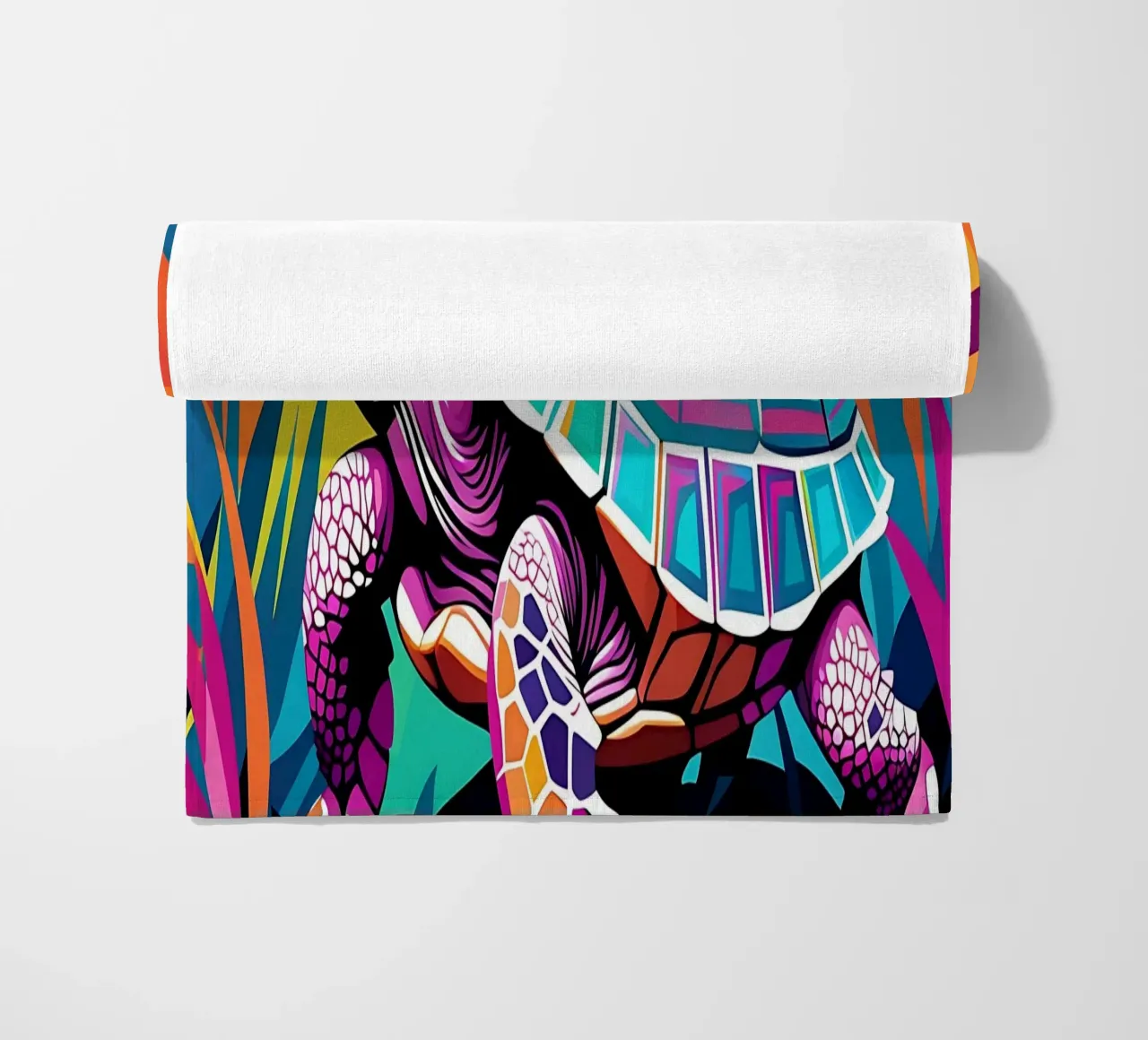 Turtle_style_E_1 beach towel by Tierisch bunt by LK