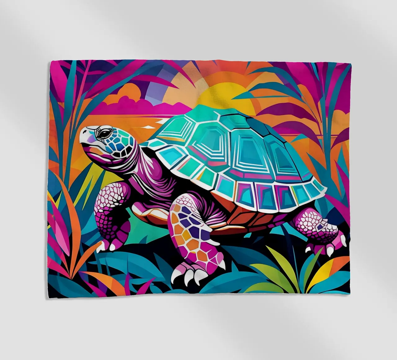 Turtle_style_E_1 beach towel by Tierisch bunt by LK