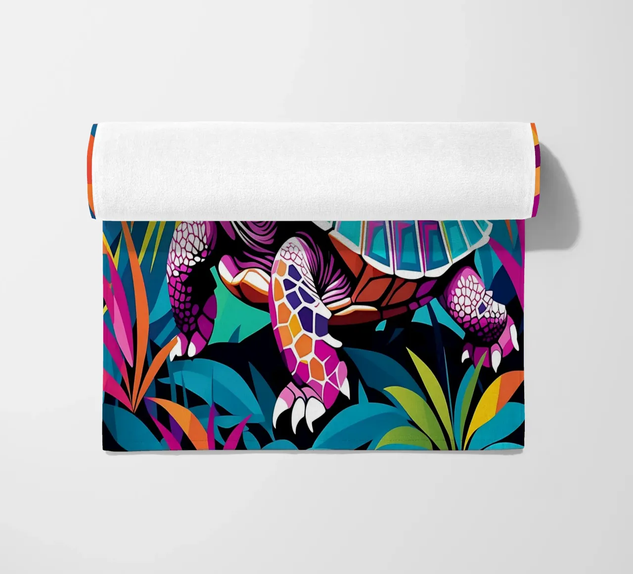Turtle_style_E_1 beach towel by Tierisch bunt by LK