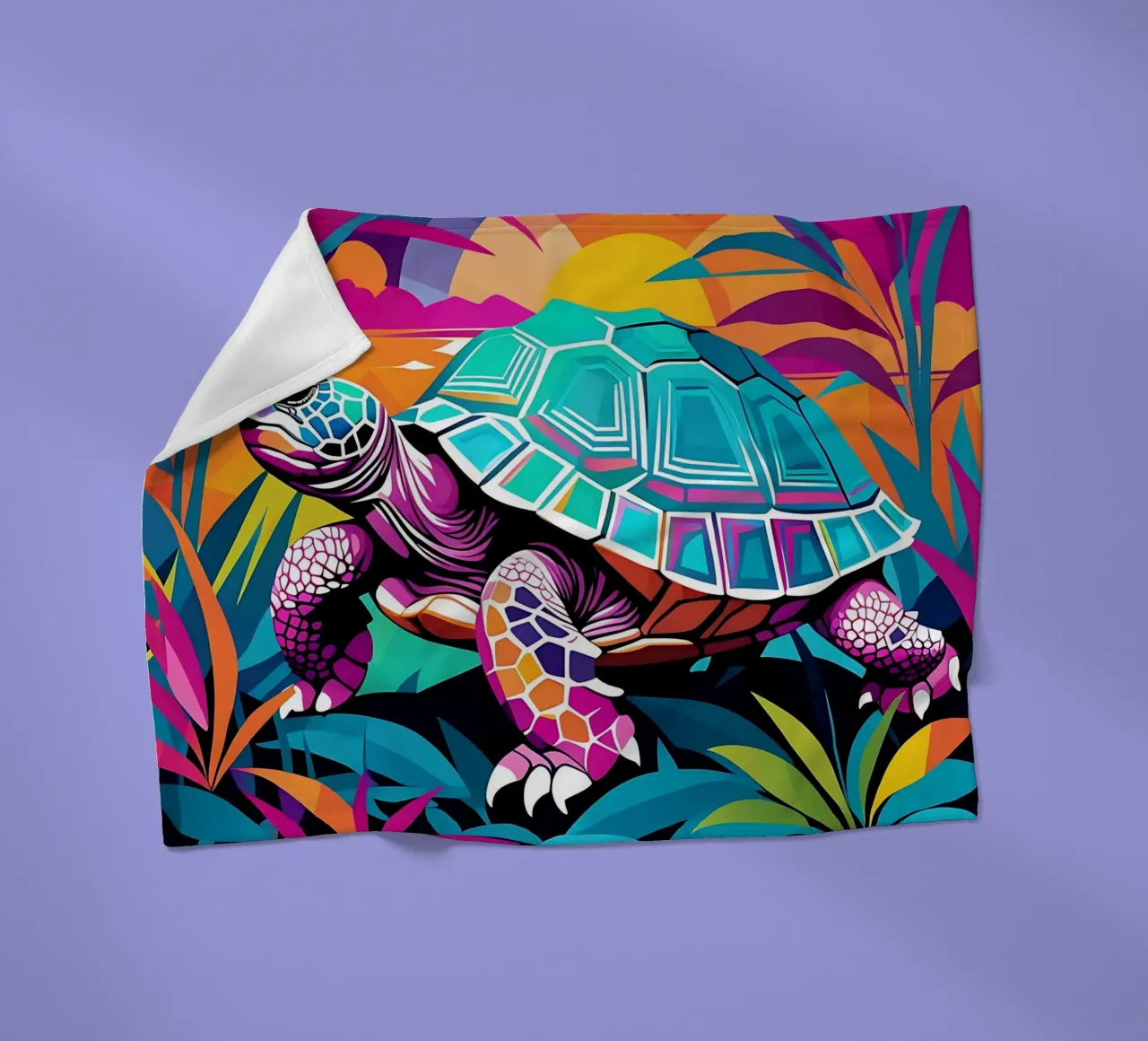 Schildkröte_Stil_E_1 Fleecedecke von Tierisch bunt by LK