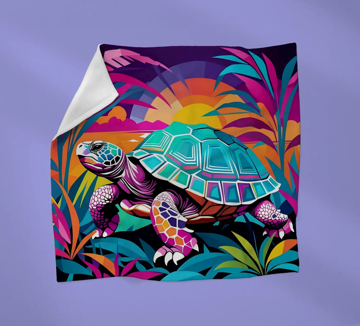Schildpad_stijl_E_1 fleecedeken van Tierisch bunt by LK