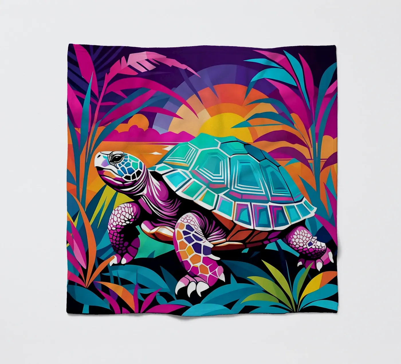 Schildpad_stijl_E_1 fleecedeken van Tierisch bunt by LK