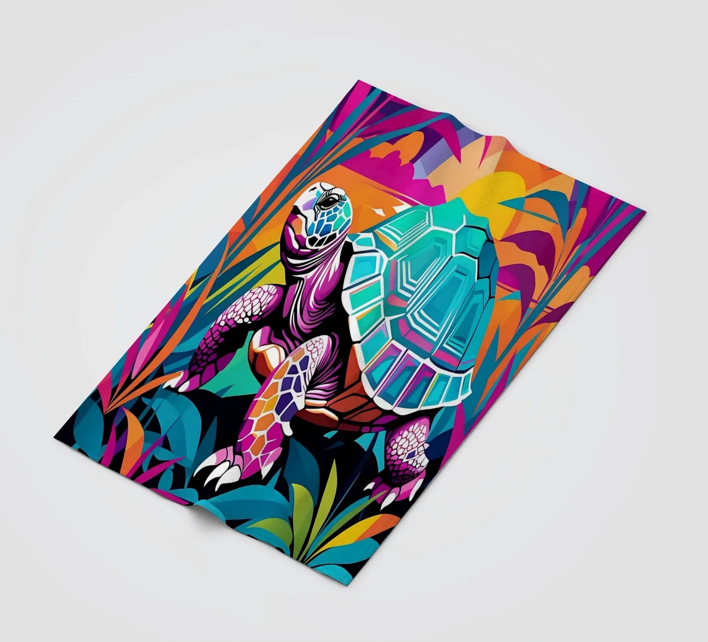 Schildpad_stijl_E_1 fleecedeken van Tierisch bunt by LK