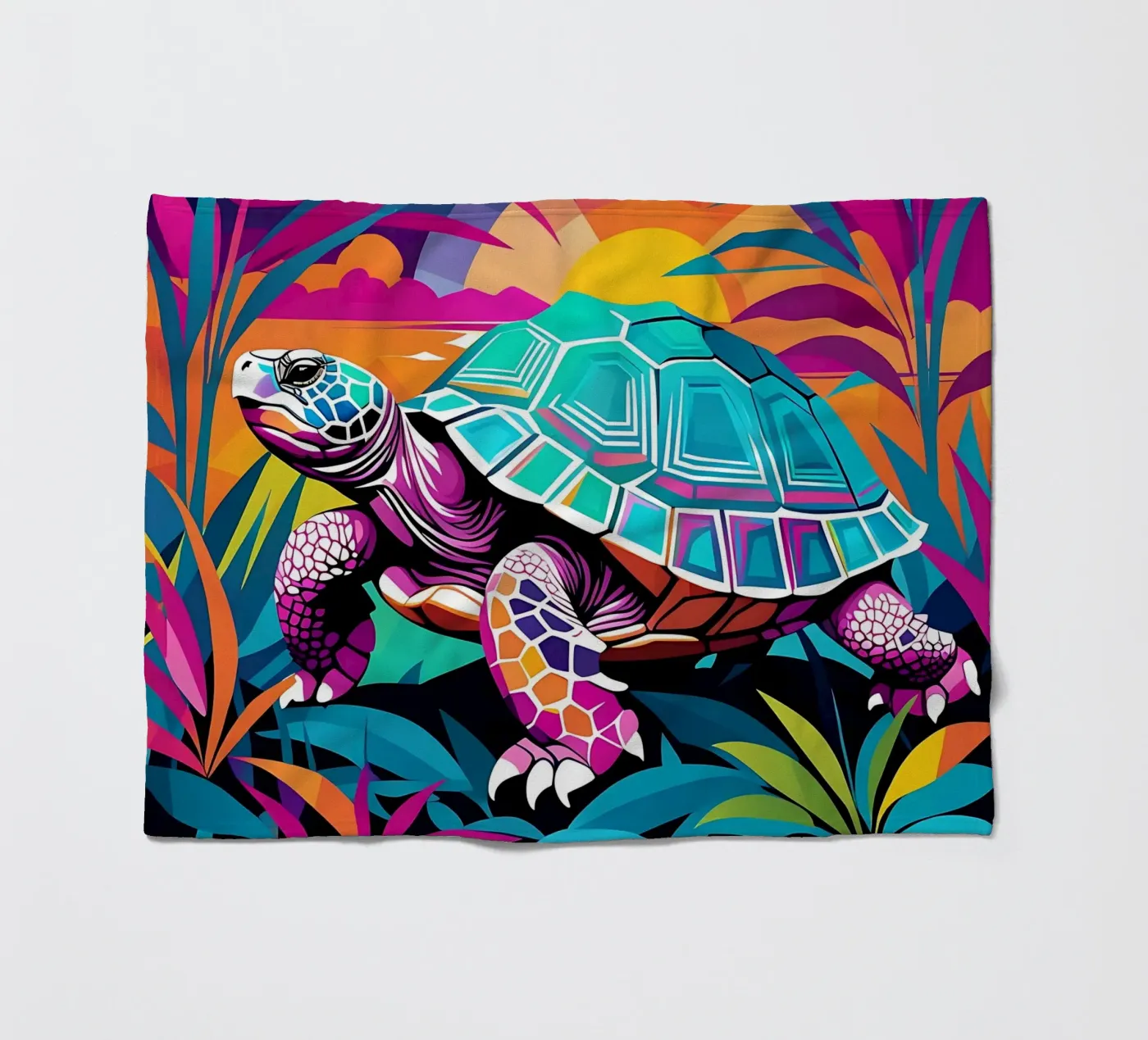 Schildpad_stijl_E_1 fleecedeken van Tierisch bunt by LK